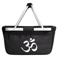 Einkaufskorb faltbar Yoga-Om Symbol 20 Liter Tragekorb Black