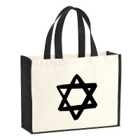 Jutetasche Davidstern Judentum 21 Liter Black