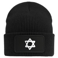 Beanie Davidstern Judentum Black Mütze