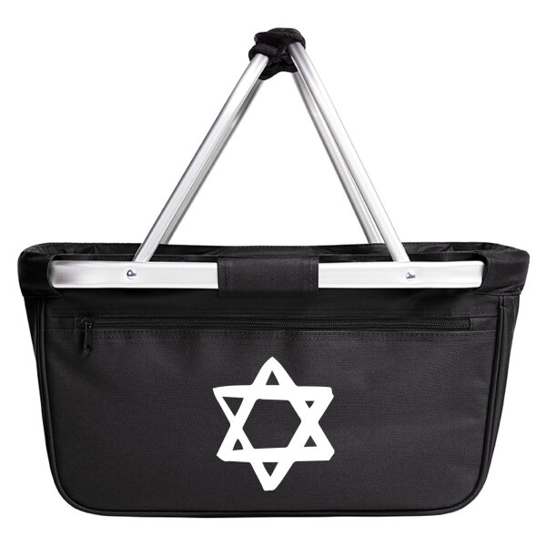 Einkaufskorb faltbar Davidstern Judentum 20 Liter Tragekorb Black