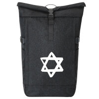 Kurierrucksack Davidstern Judentum 30-44 Liter Black Melange
