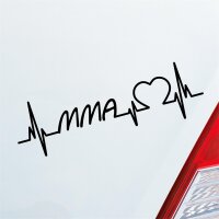 Autoaufkleber MMA Herzschlag  ca. 19x6cm