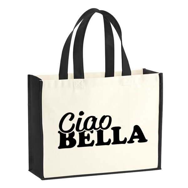 Jutetasche Ciao Bella Italien 21 Liter Black
