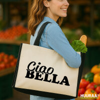 Jutetasche Ciao Bella Italien 21 Liter Black