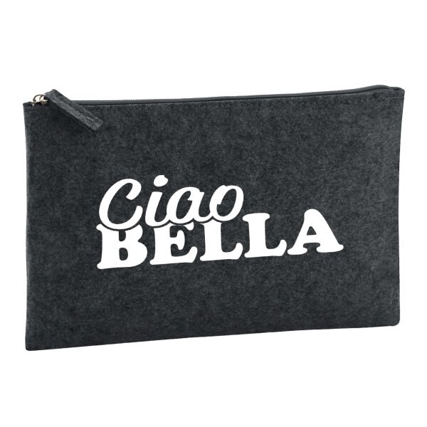 Kulturbeutel Ciao Bella Italien 1 Liter Filz Charcoal Kosmetiktasche