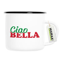 Emaille Tasse Ciao Bella Italien 300ml Vintage Emaille...