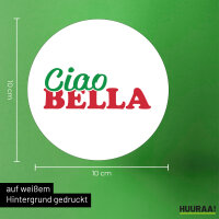 Aufkleber Ciao Bella Italien 10cm Sticker
