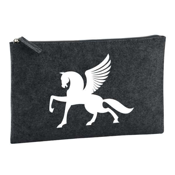 Kulturbeutel Pegasus Silhouette 1 Liter Filz Charcoal Kosmetiktasche