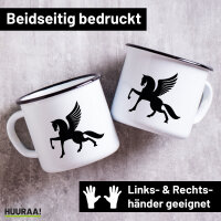 Emaille Tasse Pegasus Silhouette 300ml Vintage Emaille...