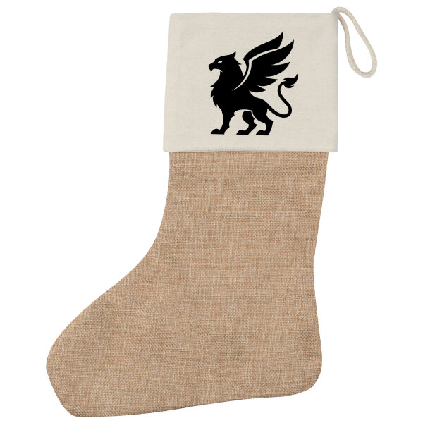 Weihnachtsstrumpf Greif Silhouette Beige