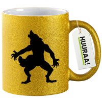 Glitzertasse Werwolf Silhouette 330ml