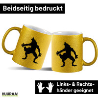 Glitzertasse Werwolf Silhouette 330ml