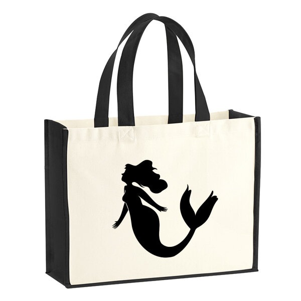 Jutetasche Meerjungfrau Silhouette 21 Liter Black