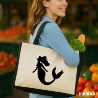 Jutetasche Meerjungfrau Silhouette 21 Liter Black