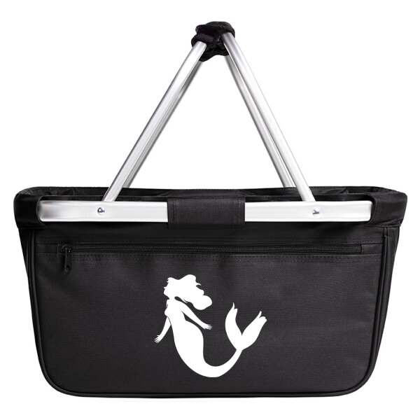 Einkaufskorb faltbar Meerjungfrau Silhouette 20 Liter Tragekorb Black