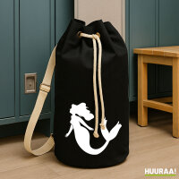 Seesack Meerjungfrau Silhouette 20 Liter Rucksack Black