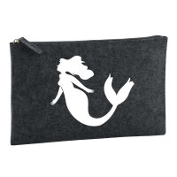 Kulturbeutel Meerjungfrau Silhouette 1 Liter Filz...