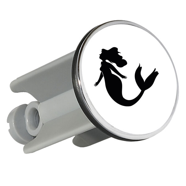 Waschbeckenstöpsel Meerjungfrau Silhouette 4cm Abflussstopfen