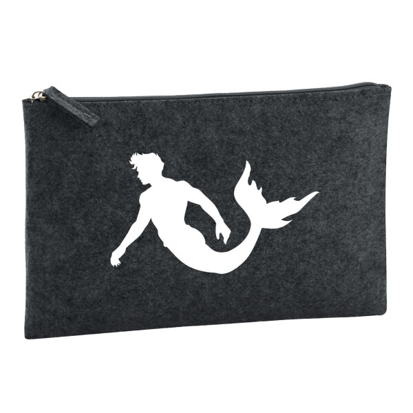 Kulturbeutel Meermann Silhouette 1 Liter Filz Charcoal Kosmetiktasche