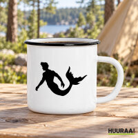 Emaille Tasse Meermann Silhouette in Wei&szlig;, 300 ml