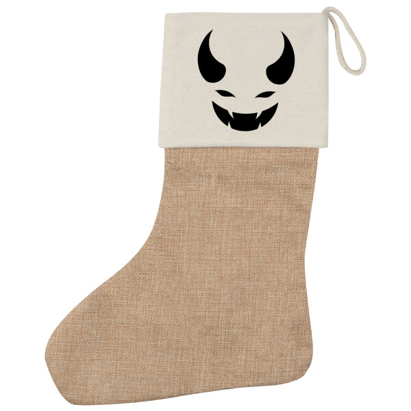 Weihnachtsstrumpf Teufel Devil Beige