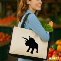 Jutetasche Triceratops Dinosaurier 21 Liter Black