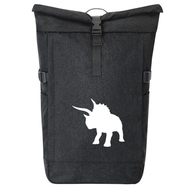 Kurierrucksack Triceratops Dinosaurier 30-44 Liter Black Melange
