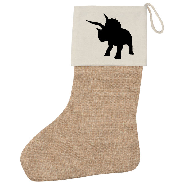 Weihnachtsstrumpf Triceratops Dinosaurier Beige