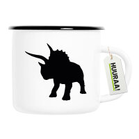Emaille Tasse Triceratops Dinosaurier 300ml Vintage...