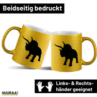 Glitzertasse Triceratops Dinosaurier 330ml