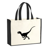Jutetasche Velociraptor Dinosaurier 21 Liter Black