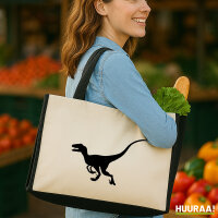 Jutetasche Velociraptor Dinosaurier 21 Liter Black
