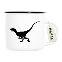 Emaille Tasse Velociraptor Dinosaurier 300ml Vintage...