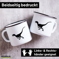 Emaille Tasse Velociraptor Dinosaurier 300ml Vintage...