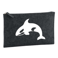 Kulturbeutel Orka Killerwal 1 Liter Filz Charcoal...