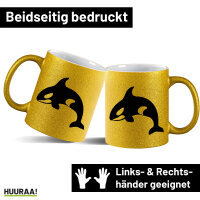Glitzertasse Orka Killerwal 330ml