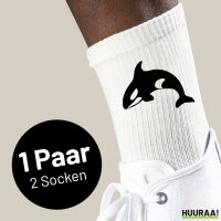 Socken Orka Killerwal Größe 37/46 White Motiv...