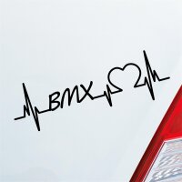 Autoaufkleber BMX Herzschlag  ca. 19x6cm