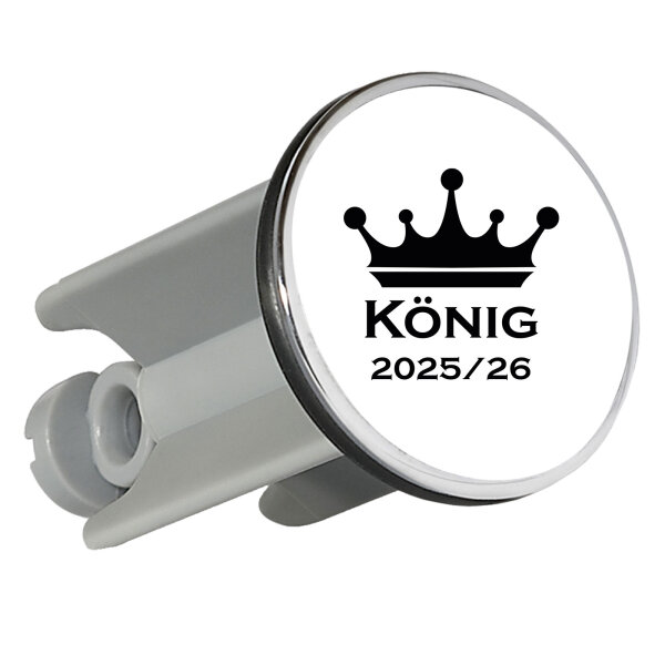Waschbeckenstöpsel König 2025/26 Schützenkönig 4cm Abflussstopfen