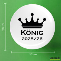Ansteckbutton König 2025/26 Schützenkönig Größe 59mm