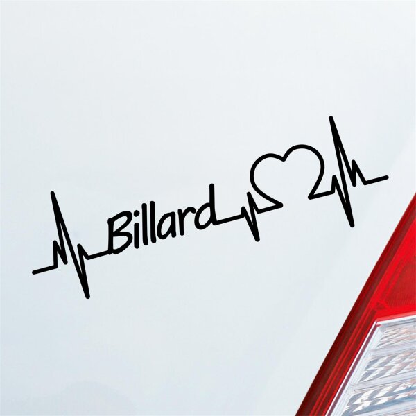 Autoaufkleber Billard Herzschlag  ca. 19x6cm