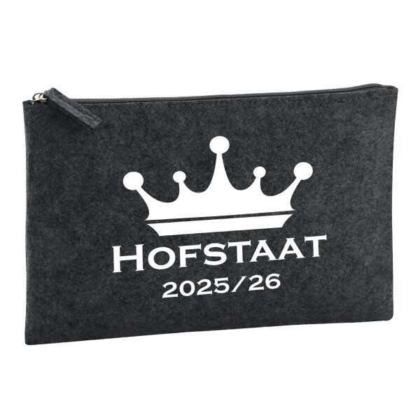 Kulturbeutel Hofstaat 2025/26 Schützenfest 1 Liter Filz Charcoal Kosmetiktasche