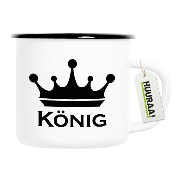 Emaille Tasse König Schützenkönig 300ml Vintage Emaille Becher
