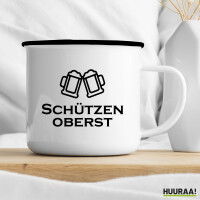 Emaille Tasse Schützenoberst Schützenfest 300ml Vintage Emaille Becher