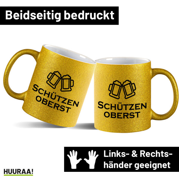 Glitzertasse Schützenoberst Schützenfest 330ml