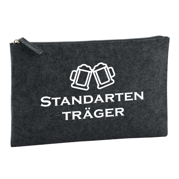 Kulturbeutel Standartenträger Schützenfest 1 Liter Filz Charcoal Kosmetiktasche