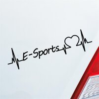 Autoaufkleber E-Sports Herzschlag  ca. 19x5cm