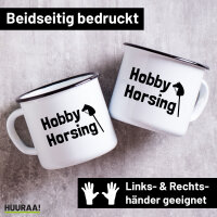 Emaille Tasse Hobby Horsing Steckenpferd 300ml Vintage...