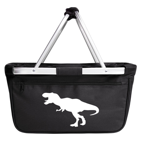 Einkaufskorb faltbar Tyrannosaurus Rex Dinosaurier 20 Liter Tragekorb Black