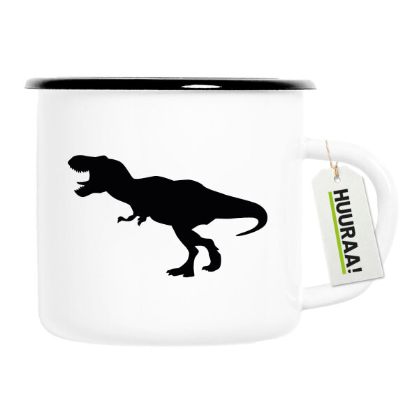 Emaille Tasse Tyrannosaurus Rex Dinosaurier 300ml Vintage Emaille Becher